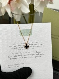 반클리프 아펠 VanCleef&Arpels 미니 클로버 모노그램 흑마노 목걸이