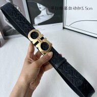 페라가모 Ferragamo 클래식 엠보 남성 자동 벨트 3.5cm