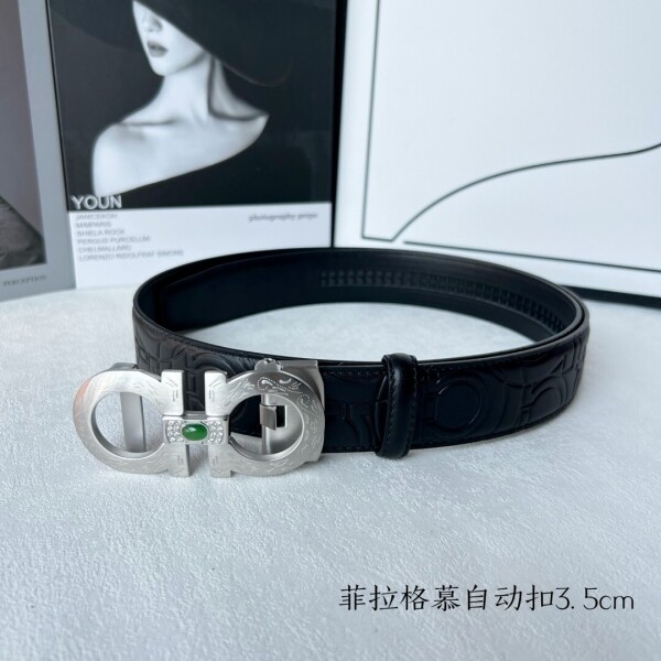 위핑,페라가모 Ferragamo 클래식 엠보 남성 자동 벨트 3.5cm
