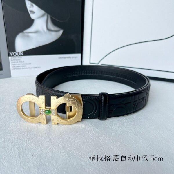 위핑,페라가모 Ferragamo 클래식 엠보 남성 자동 벨트 3.5cm