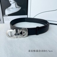 페라가모 Ferragamo 캐주얼 빈티지 엠보 남성 자동 벨트 3.5cm