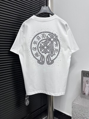 크롬하츠 Chrome Hearts 남녀 공용 로고 트렌디 캐주얼 반팔 티셔츠