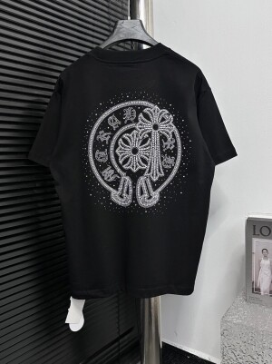 크롬하츠 Chrome Hearts 남녀 공용 로고 트렌디 캐주얼 반팔 티셔츠