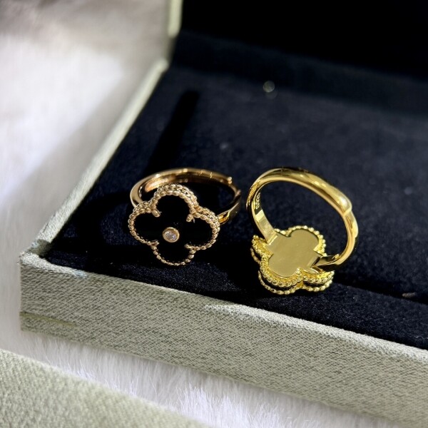 위핑,반클리프 Van Cleef & 아르펠 큐빅 반지 로즈 골드 투톤