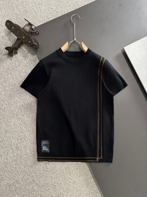 버버리 BURBERRY 캐주얼 라운드 블랙 남녀 반팔 티