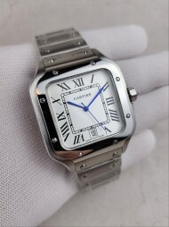 까르띠에 산토스 화이트다이얼 워치 시계