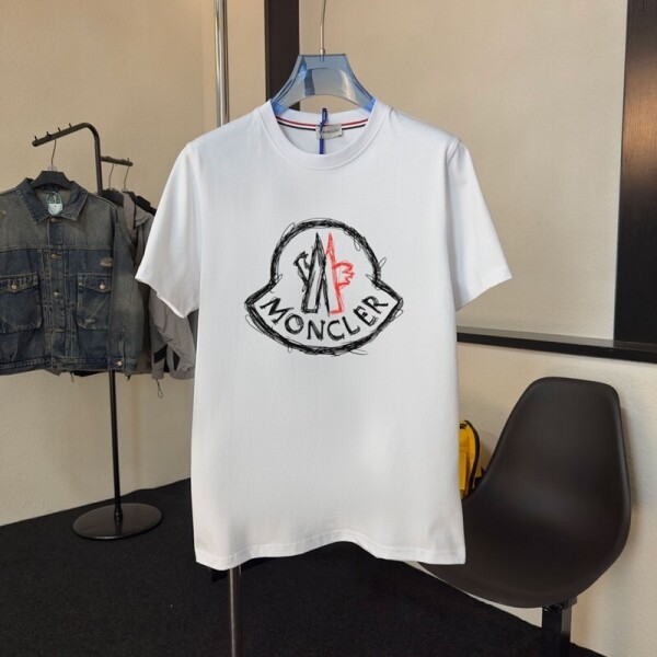 위핑,몽클레르 MONCLER 심플 클래식 로고 커플 반팔 티