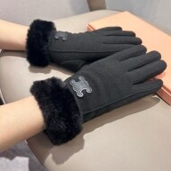 셀린느 CELINE 클래식 로고 토끼털 여성 양모장갑