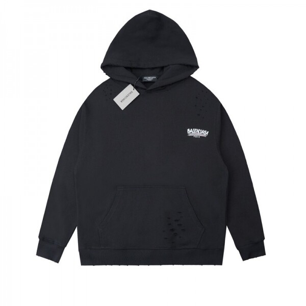 위핑,발렌시아가 BALENCIAGA 트렌디한 빈티지 디자인 캐주얼 커플 후드티셔츠