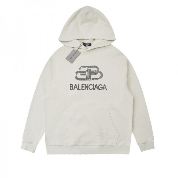 위핑,발렌시아가 BALENCIAGA 트렌디한 빈티지 디자인 캐주얼 커플 후드티셔츠