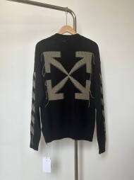 오프화이트 OFF WHITE 로고 자수 모던 캐주얼 니트