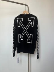 오프화이트 OFF WHITE 로고 자수 모던 캐주얼 니트