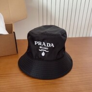 프라다 PRADA 레터링 자수 자외선 차단 커플 버킷햇