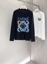 로에베 LOEWE 모던 클래식 심플 캐주얼 긴팔 티셔츠 남녀공용