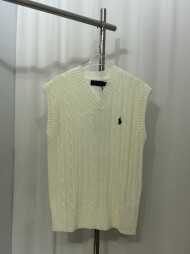 폴로 랄프로렌 POLO RALPH LAUREN 스몰 레플리카 브이넥 꽈배기 울 베스트