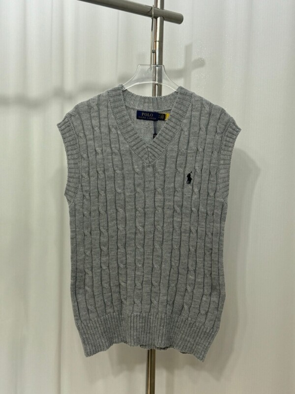 위핑,폴로 랄프로렌 POLO RALPH LAUREN 스몰 레플리카 브이넥 꽈배기 울 베스트