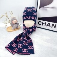 샤넬 CHANEL 더블C로고비니+니트스카프세트
