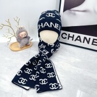 샤넬 CHANEL 더블C로고비니+니트스카프세트