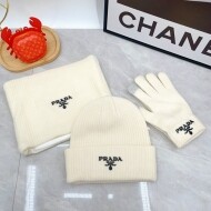 프라다 PRADA 더블C로고비니+니트스카프세트