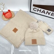 로에베 LOEWE 더블C로고비니+니트스카프세트