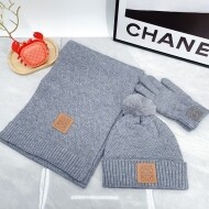 로에베 LOEWE 더블C로고비니+니트스카프세트