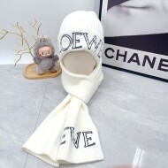 로에베 LOEWE 레터링 로고 비니+니트 스카프심플 세트