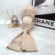 로에베 LOEWE 레터링 로고 비니+니트 스카프심플 세트