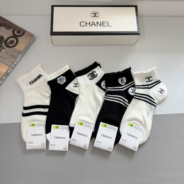 위핑,샤넬 CHANEL 심플 캐주얼 아웃도어 남여 발목양말