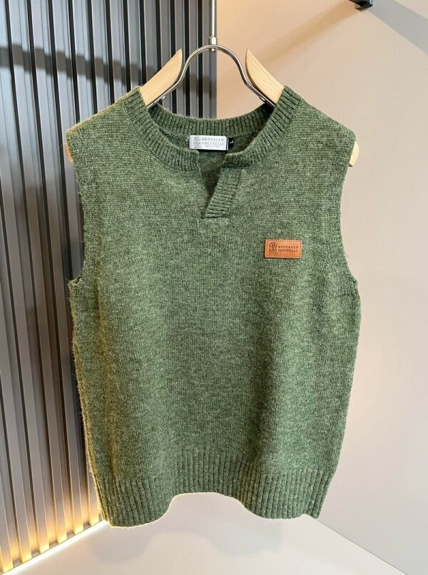 위핑,브루넬로 쿠치넬리 Brunello Cucinelli 신상 심플 남녀 울 니트 베스트