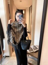 디올 DIOR 로고 자카드 모던 빈티지 캐주얼 스카프