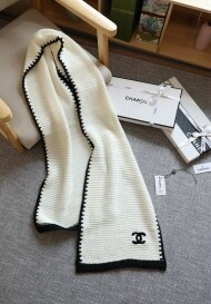 샤넬 CHANEL 로고 모던 심플 캐주얼 니트 머플러