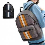 코치 COACH CV922 남자 가방 시그니쳐 West 바시티 스트라이프 백팩