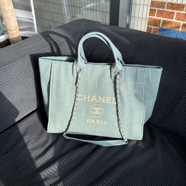 위핑,샤넬 데님 도빌백 라지