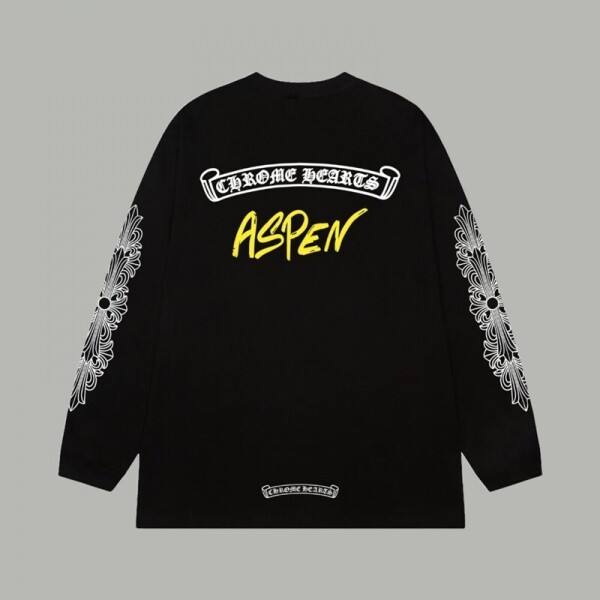 위핑,크롬하츠 Chrome Hearts 십자가 로고 순면 패션 커플 긴팔 티