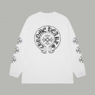크롬하츠 Chrome Hearts 십자가 로고 순면 패션 커플 긴팔 티