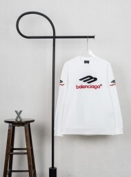 발렌시아가 BALENCIAGA 레터링 자수 캐주얼 트렌드 라운드 커플 긴팔 상의