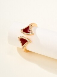 불가리 BVLGARI 클래식한 가오리 큐빅 반지