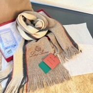 로로피아나 LORO PIANA 로고 자수 빈티지 캐주얼 니트 머플러