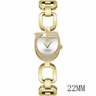 GUESS 실버톤 크리스탈 아날로그 시계 골드 GW0683L2