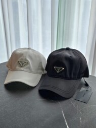 프라다 로고 나일론 볼캡 모자