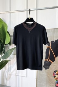 로로피아나 Loro Piana 캐주얼 컴포트 소프트 남녀 라운드 니트 반팔