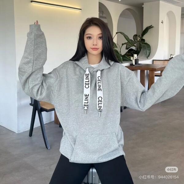 위핑,셀린느 그레이 로고 스트링 남여공용 후드 티셔츠2컬러 2Y468052H  H