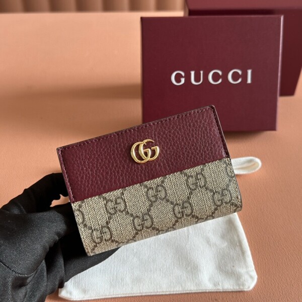 위핑,구찌 마몽 바이컬러 스몰 지갑 와인 841360