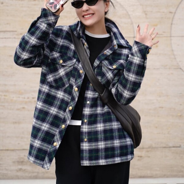 위핑,셀린느 캐시미어 타탄 오버셔츠 남여공용 2W986399T   C