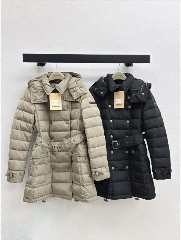 위핑,버버리 후드 롱 패딩 90 화이트 오리털